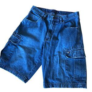 Men's Blue Denim Cargo Shorts